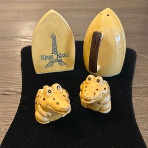 Souvenir salt and pepper shakers kings island iron Florida alligator